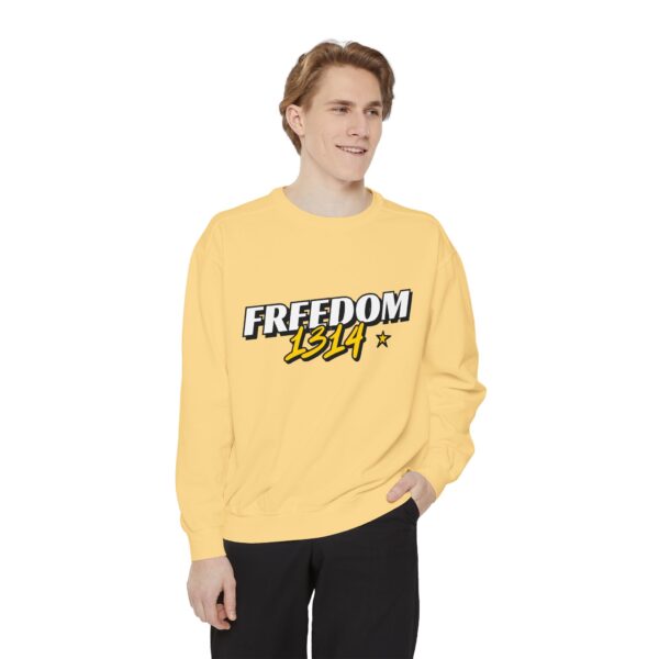 Freedom 1814 Unisex Garment-Dyed Sweatshirt | Casual Fashion, Cozy Gift, Streetwear Style, Everyday Wear, Comfortable Layering - Image 15