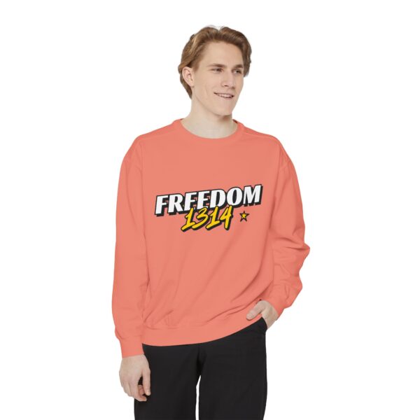 Freedom 1814 Unisex Garment-Dyed Sweatshirt | Casual Fashion, Cozy Gift, Streetwear Style, Everyday Wear, Comfortable Layering - Image 11