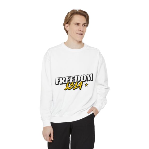 Freedom 1814 Unisex Garment-Dyed Sweatshirt | Casual Fashion, Cozy Gift, Streetwear Style, Everyday Wear, Comfortable Layering - Image 7